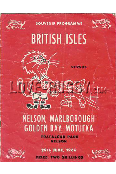 1966 Marlborough-Nelson Bays v British Isles  Rugby Programme